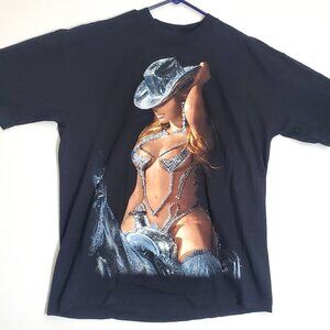 Beyonce Renaissance World Tour 2023 T-Shirt Large Official Merch Cowgirl L Black